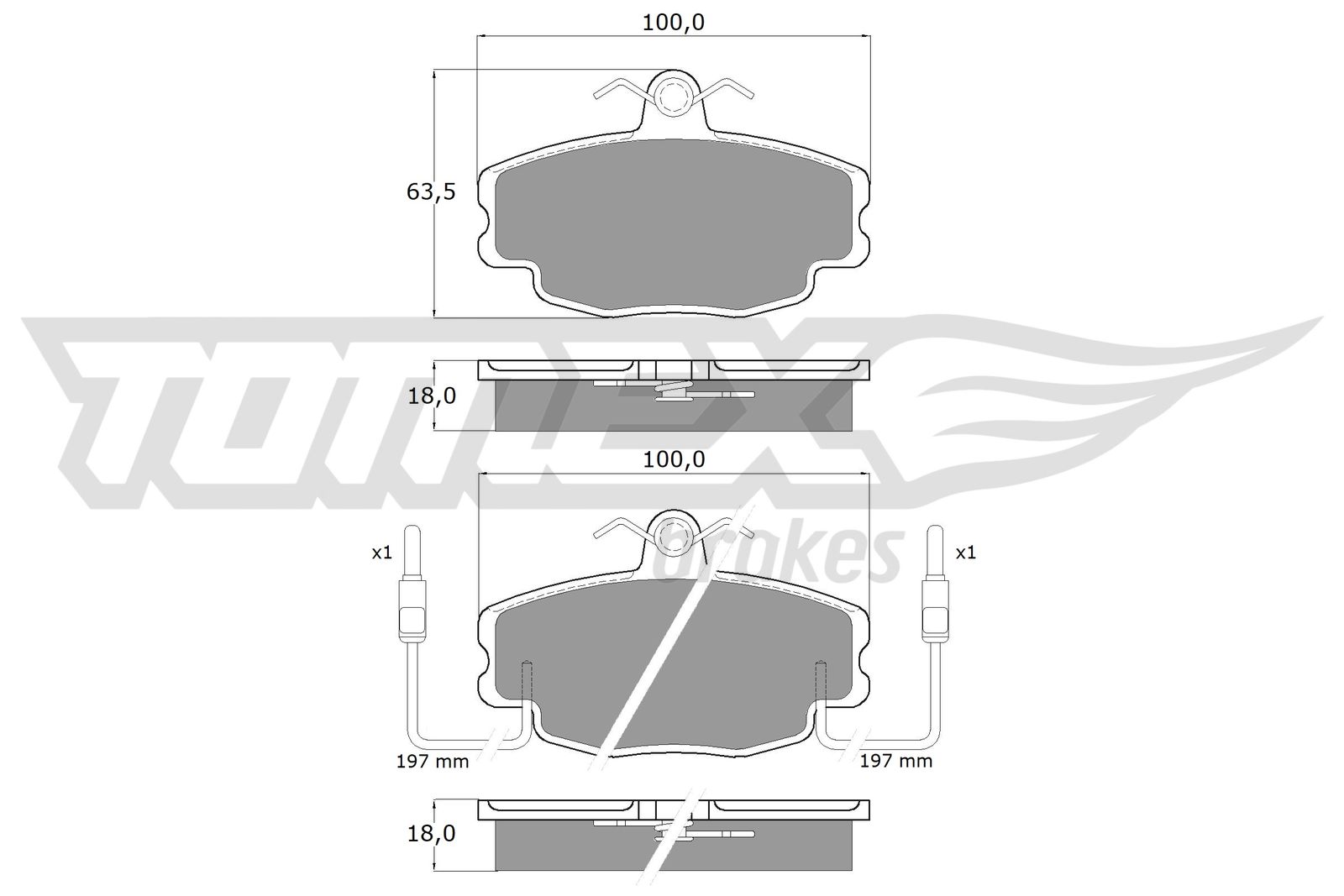 Sada brzdových platničiek kotúčovej brzdy TOMEX Brakes